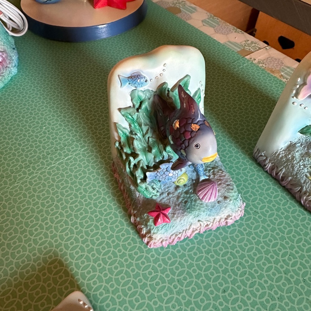 Vintage Rainbow Fish Book Ends
